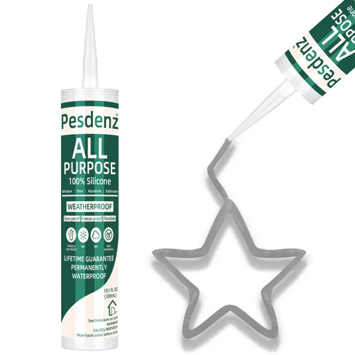 Calafateo universal de silicona gris, sellador de silicona 100% impermeable al aire libre, cartucho flexible adhesivo para calafateo para acuario,