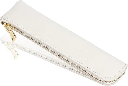 Miniatura 21 de Estuche de lápiz de cuero Sluxa, estuche delgado y suave para bolígrafos, estuche pequeño para lápices para adultos, estuche de lápiz de cuero