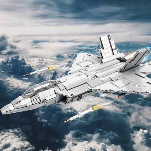 Miniatura 2 de JMBricklayer Conjunto de Bloques de Construcción del Avión de Combate F-22 Raptor, Juego de Construcción de Avión Militar, Conjuntos de Construcción