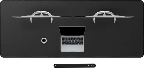 Miniatura 43 de Cacoy Tapete de escritorio de cuero, 70.8 x 24 pulgadas, tamaño mega, extendido, tapete de escritorio profesional para escritorio completo, Negro