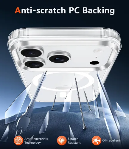 Miniatura 1721 de FNTCASE Funda para iPhone 13 Pro-Max: Fundas magnéticas transparentes compatibles con Magsafe Slim anti amarillamiento protección contra caídas