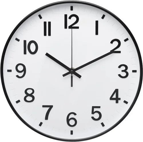 Miniatura 11 de Reloj de pared bakbrand de 12 pulgadas, negro, moderno, simple, de cuarzo, decorativo, silencioso, sin tictac, funciona con pilas, reloj redondo