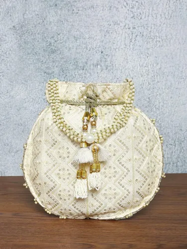 Miniatura 6 de Aheli Potli - Bolso de mano para mujer, hecho a mano, elegante, para novia, bolso de moda