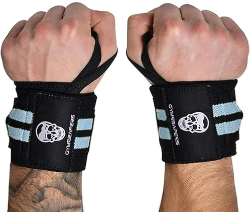 Miniatura 19 de Gymreapers Muñequeras de levantamiento de pesas (aprobadas por IPF) de 18 pulgadas, soporte de muñeca de calidad profesional con lazo para el pulgar