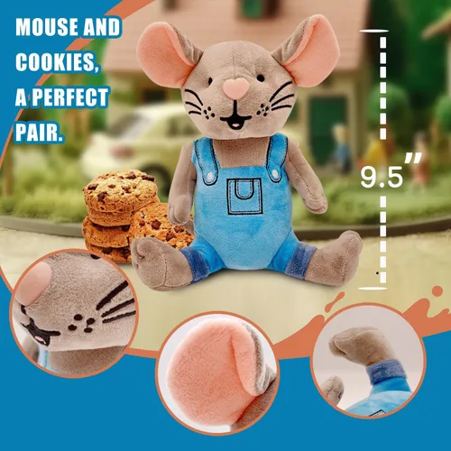 Miniatura 3 de Give Mouse Cookies - Adorable peluche de ratón pequeño con ropa, ideal para los pequeños que aman las galletas (9.5 pulgadas)