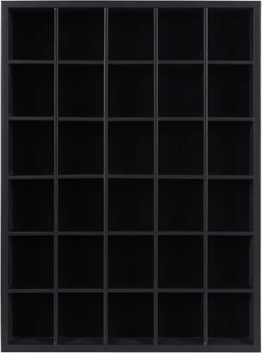 Miniatura 3 de Vitrina de cristal negro con 30 ranuras para minifiguras colección dedal, estante de exhibición de 12.25 pulgadas de alto x 16.6 pulgadas de ancho