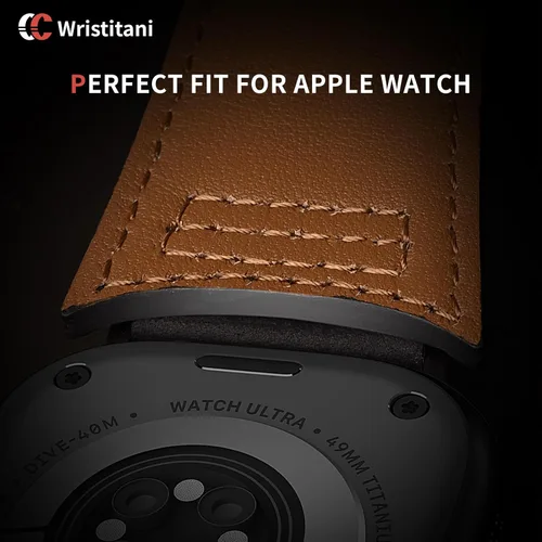 Miniatura 5 de Wristitani Correas de cuero compatibles con Apple Watch de 1.929 in, 1.811 in, 1.772 in, 1.732 in, 1.654 in, 1.614 in, 1.575 in, para hombres