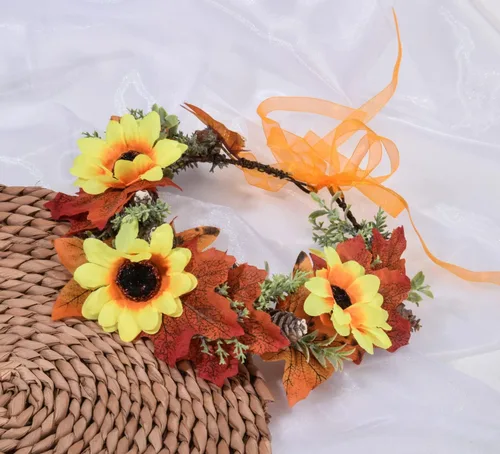 Miniatura 2 de DDazzling Corona de flores de rosas para mujeres y niñas, accesorio para fotos de maternidad, accesorio para novia, dama de honor, tocado floral