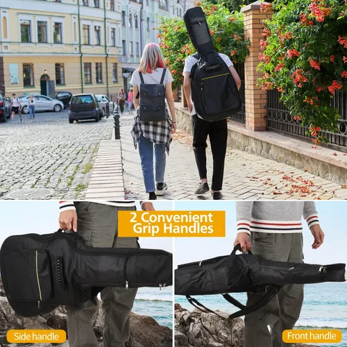 Miniatura 4 de Mdvora Bolsas de guitarra – Paquete de 1/2/3 bolsas de concierto, 38-41 pulgadas, funda para guitarra eléctrica y acústica, Oxford impermeable, dos
