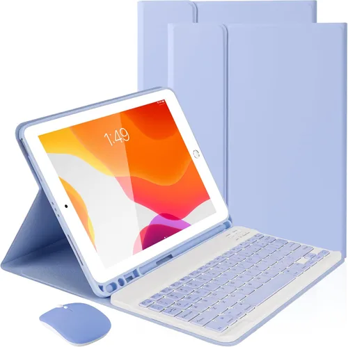 Miniatura 16 de SOPPY Funda con teclado Bluetooth y mouse para iPad de 11ª generación (A16) de 11 pulgadas 2025, 10ª generación de 10.9 pulgadas 2022, funda Azul