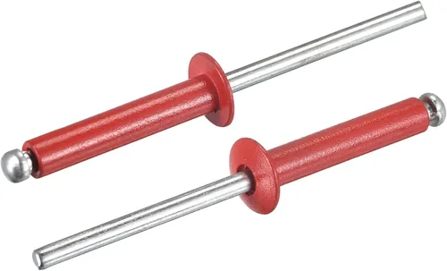 Miniatura 18 de uxcell Remaches ciegos de aluminio, 0.157 in x 0.236 in (5/32 pulgadas x 15/64 pulgadas), remache de extremo abierto, cabeza redonda plana para unir