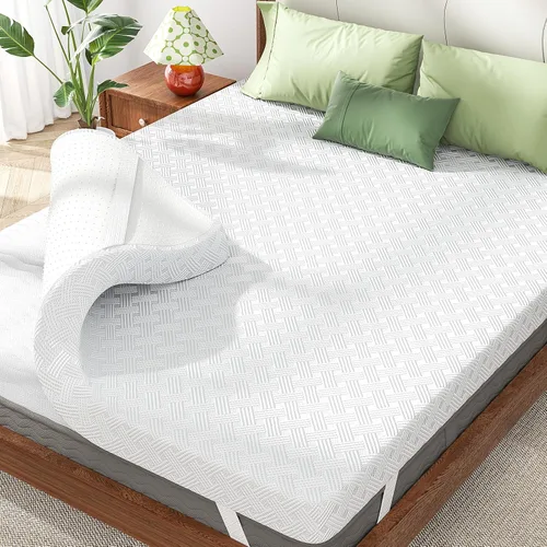 Cubrecolchón firme de tamaño individual, cubrecolchón de espuma viscoelástica de gel para alivio de presión de 3 pulgadas, almohadilla de espuma de