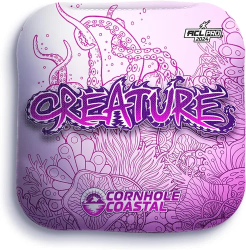 Miniatura 12 de Juego de 4 bolsas de maíz profesionales reguladoras para juegos de lanzamiento de cornhole, para todos los niveles de habilidad (criatura)