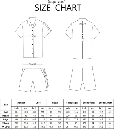 Miniatura 6 de Daupanzees - Camisa hawaiana de manga corta con botones para hombre