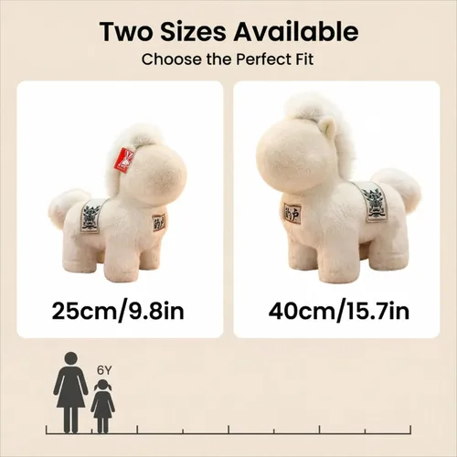 Miniatura 7 de Animales de peluche del Año del Caballo 2026 - Juguetes de peluche suaves de peluche, juguetes de mascota decoración del zodiaco, juguete suave