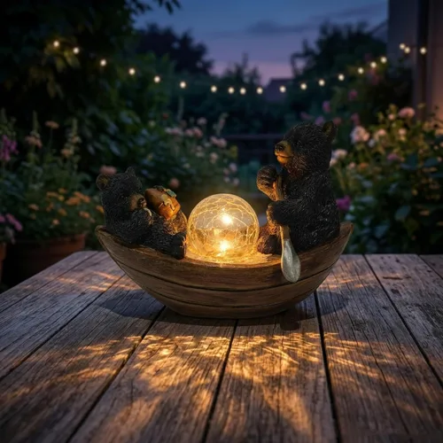 Miniatura 11 de Rezpuao Estatua de jardín de lagarto, decoración solar de lagarto para exteriores, figura de lagartos de resina con luz solar para patio, balcón