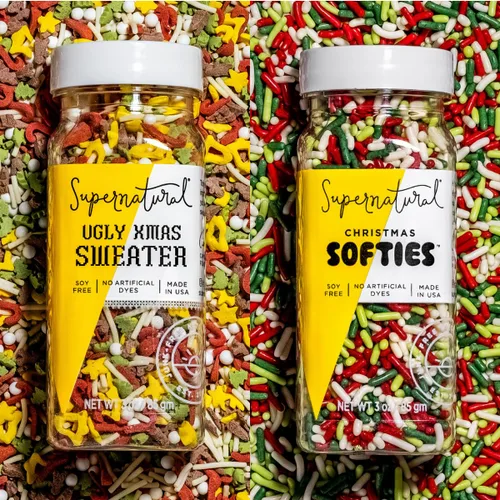 Miniatura 14 de Supernatural All Natural Sprinkles Juego de Navidad Sin Colorantes, Sin Colorantes Artificiales, Sin Soja, Sin Gluten, Vegano y Espolvoreados