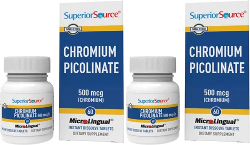 Miniatura 11 de Superior Source Cromo de 500 mcg, tabletas microlingües de disolución rápida, 100 unidades, promueve el metabolismo saludable de proteínas y azúcar