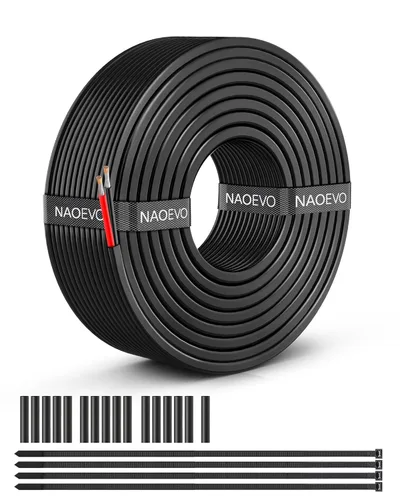 Miniatura 30 de NAOEVO Cable eléctrico de calibre 10, 2 conductores, cable de PVC trenzado de 10 AWG, bajo voltaje de 12 V/cobre estañado/cable flexible