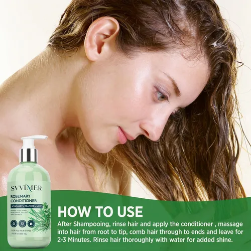Miniatura 7 de Svvimer Acondicionador engrosador de romero: Producto hidratante espesante con biotina para mujeres y hombres - para cabello dañado, seco y fino 350