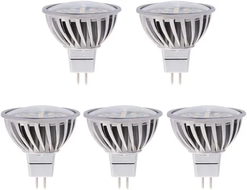 MR16-DIM-24T-DW - Bombilla halógena LED regulable MR16 GU5.3 de 12 V, reflector de haz ancho de 120 grados, 4.8 W, equivalente a 50 W, luz blanca