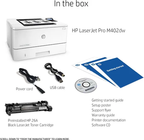Miniatura 5 de HP LaserJet Pro M402dw Impresora láser inalámbrica con impresión de doble cara, lista para reabastecimiento de Amazon Dash (C5F95A)