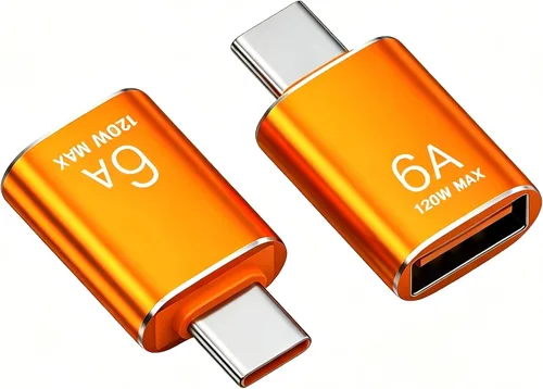 Miniatura 15 de BOMIE Adaptador USB C a USB, paquete de 10 unidades, 6A 120 W, carga rápida, transferencia de datos de 10 Gbps, USB C macho a USB 3.2 hembra OTG