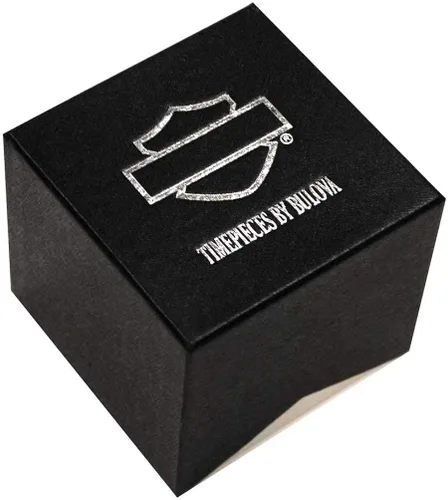 Miniatura 2 de Harley-Davidson 76A163 - Reloj de pulsera para hombre diseño de calavera estrellas y rayas correa de piel