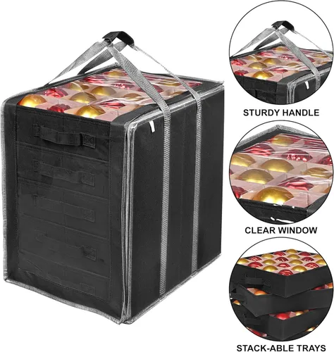 Miniatura 4 de ProPik Cajas de Almacenamiento de Adornos Navideños con Divisores - 5 Bandejas Separadas - Soporte para Adornos - Mantiene 100 Adornos Navideños