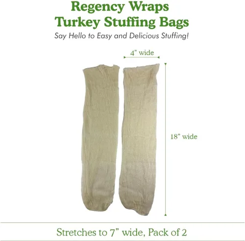 Miniatura 6 de Regency Wraps Bolsas de relleno de pavo, bolsa de malla 100% algodón que permite que el jugo de aves de corral le dé sabor al aderezo con extracción