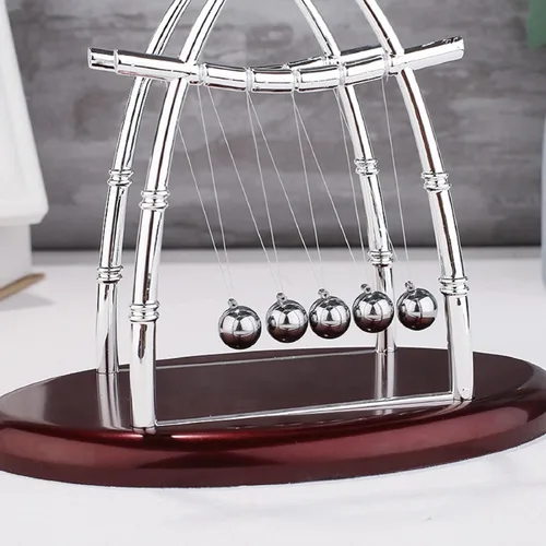 Miniatura 2 de Newtons - Bolas de equilibrio de cuna, decoraciones de oficina para el trabajo, ciencia física, artilugio, base de plástico, bolas de péndelo