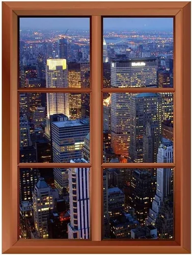 Miniatura 12 de wall26 Adhesivo de pared extraíble/mural de pared – A Veiw of Manhattan Skyline – Adhesivo de vinilo creativo para ventana – 24 x 32 pulgadas