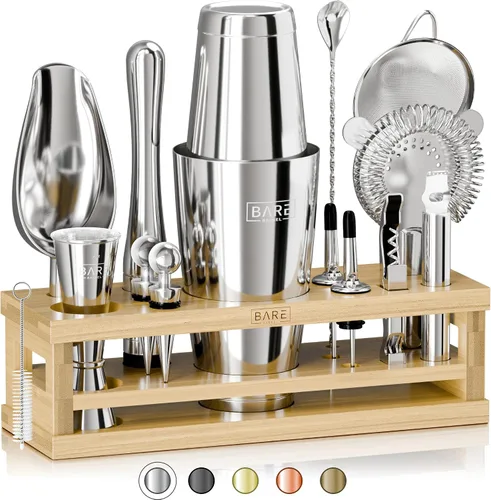 Miniatura 13 de BARE BARREL® Kit de Barman para Mixología Juego de Herramientas de Bar Juego de Coctelera de 16 Piezas Utensilios de Mezcla de Martini