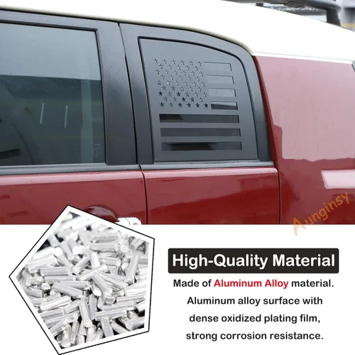 Miniatura 3 de Cubierta para ventana lateral trasera, bandera estadounidense, compatible con Toyot@a FJ Cruiser 2007-2021, 2 piezas para ventana lateral trasera