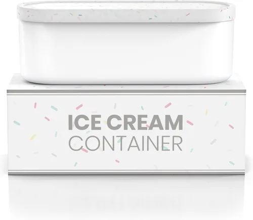 Miniatura 7 de BALCI, Recipiente para helado, 2 cuartos, perfecto almacenamiento reutilizable en congelador para recipientes de helado casero para sorbete, yogur