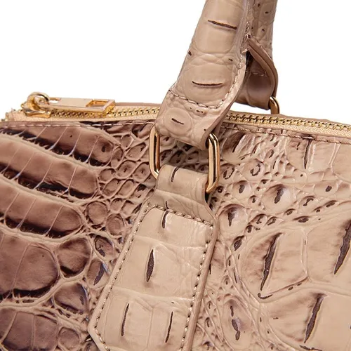 Miniatura 5 de Bolso de mano para mujer, de piel vegana, patrón de cocodrilo en relieve con asa superior, bolsas grandes para hombro