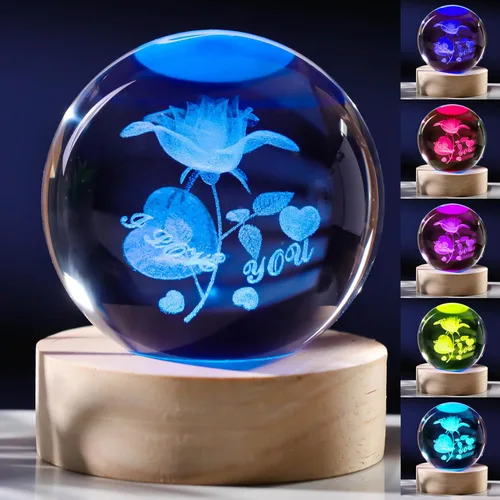 Miniatura 24 de Regalos de ajolote 3D para mujer, bola de cristal de 2.362 in, figuras de ajolote, decoración de animales de cristal, artículos de animales
