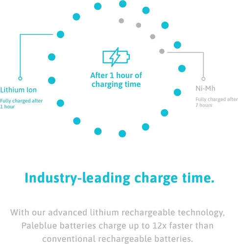 Miniatura 5 de paleblue USB Rechargeable AAA Lithium Batteries, 1 Hour Charge Time, Recharge Over 1000 Times, 600 mAh, 4-in-1 USB-A to USB-C Charging Cable, 4 Pack