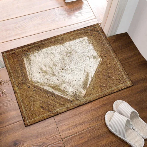 NYMB Alfombra de baño de madera de béisbol en la alfombra, antideslizante, para entradas al aire libre, interior, puerta delantera, alfombra de baño
