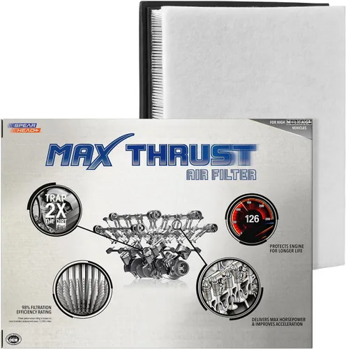 Miniatura 23 de Filtro de aire de motor Spearhead MPG Defense Max Thrust para vehículos de todo kilometraje, se adapta como el OEM, restaura MPG y aceleración