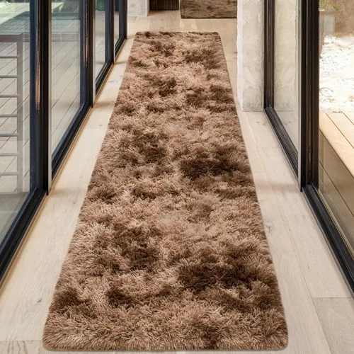 Miniatura 83 de Alfombras de pasillo beige de 2 x 6 pies para dormitorio, sala de estar, alfombra de felpa suave y esponjosa, alfombra de pasillo para pasillos