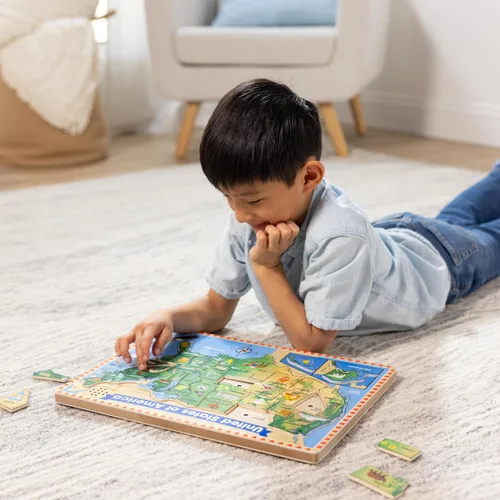 Miniatura 8 de Melissa & Doug – EE. UU. Mapa – Puzzle de rompecabezas de madera de sonido con efectos de sonido (40 Pcs)
