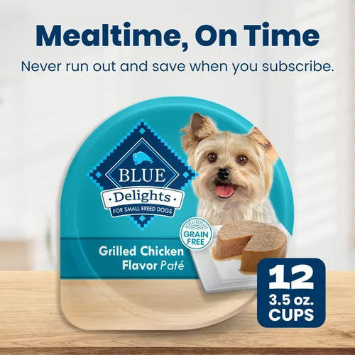 Miniatura 10 de Blue Buffalo Delicias Copa de alimentos de perro mojada de la raza pequeña para adultos naturales, sabor a la parrilla de pollo en jugo sabroso