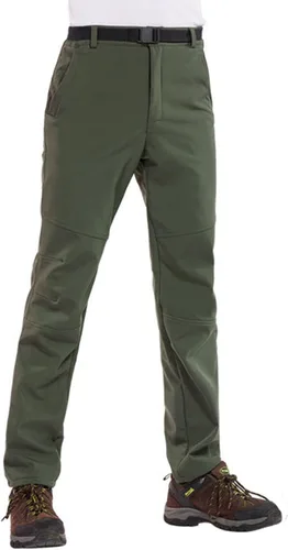 Miniatura 3 de TBMPOY - Pantalones de esquí de nieve impermeables con forro polar para hombre, para senderismo, montaña, revestimiento suave con cinturón