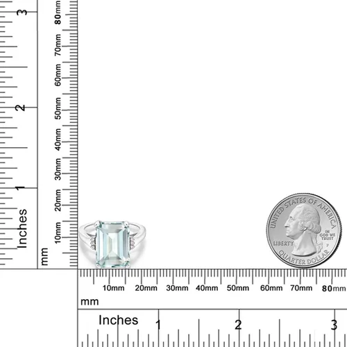 Miniatura 5 de Gem Stone King Anillo de compromiso con piedra natal de 5-10 quilates para mujer, plata de ley 925, corte esmeralda de 0.55 x 0.39 pulgadas