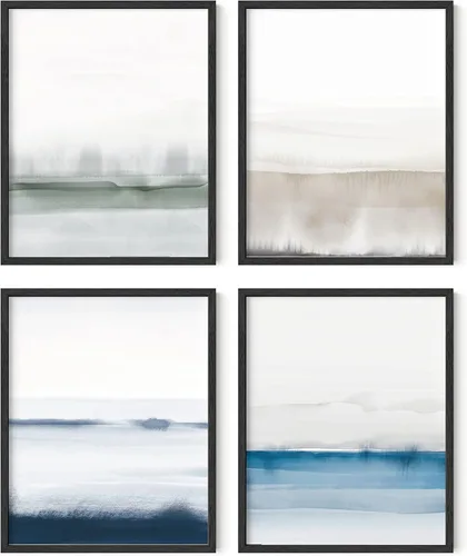 Miniatura 105 de HAUS AND HUES Arte abstracto para pared en blanco y negro, juego de 4 pósteres minimalistas en blanco y negro para paredes, pósteres estéticos Juego