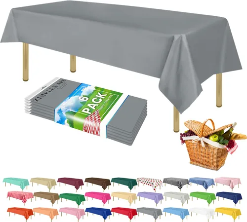 Miniatura 127 de Zimpleware - Mantel redondo de plástico para fiestas de 213 cm (84 pulgadas) de diámetro (paquete de 1, 6 y 12 unidades)