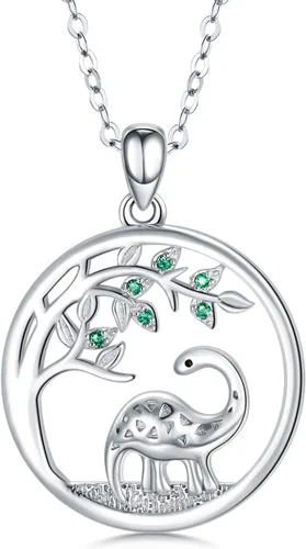 JUSTKIDSTOY Collar con colgante de árbol de la vida, diseño de mariquitaunicorniolama, plata de ley 925, joyería de animales lindos regalos para