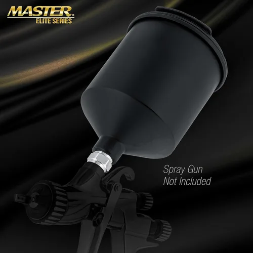 Miniatura 4 de Master Elite - Pistola de pintura en aerosol de alimentación por gravedad de aluminio negro de 20.3 fl oz con tapa de plástico sin goteo, taza se
