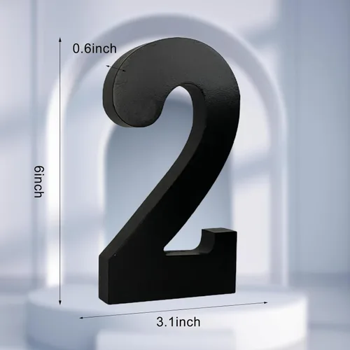 Miniatura 2 de AOCEAN Números de madera negra de 6 pulgadas, número de madera sin terminar para Halloween, números decorativos de pie, rebanadas, decoración